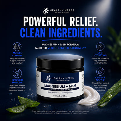 Healthy Herbs magnesium and MSM topical cream product image