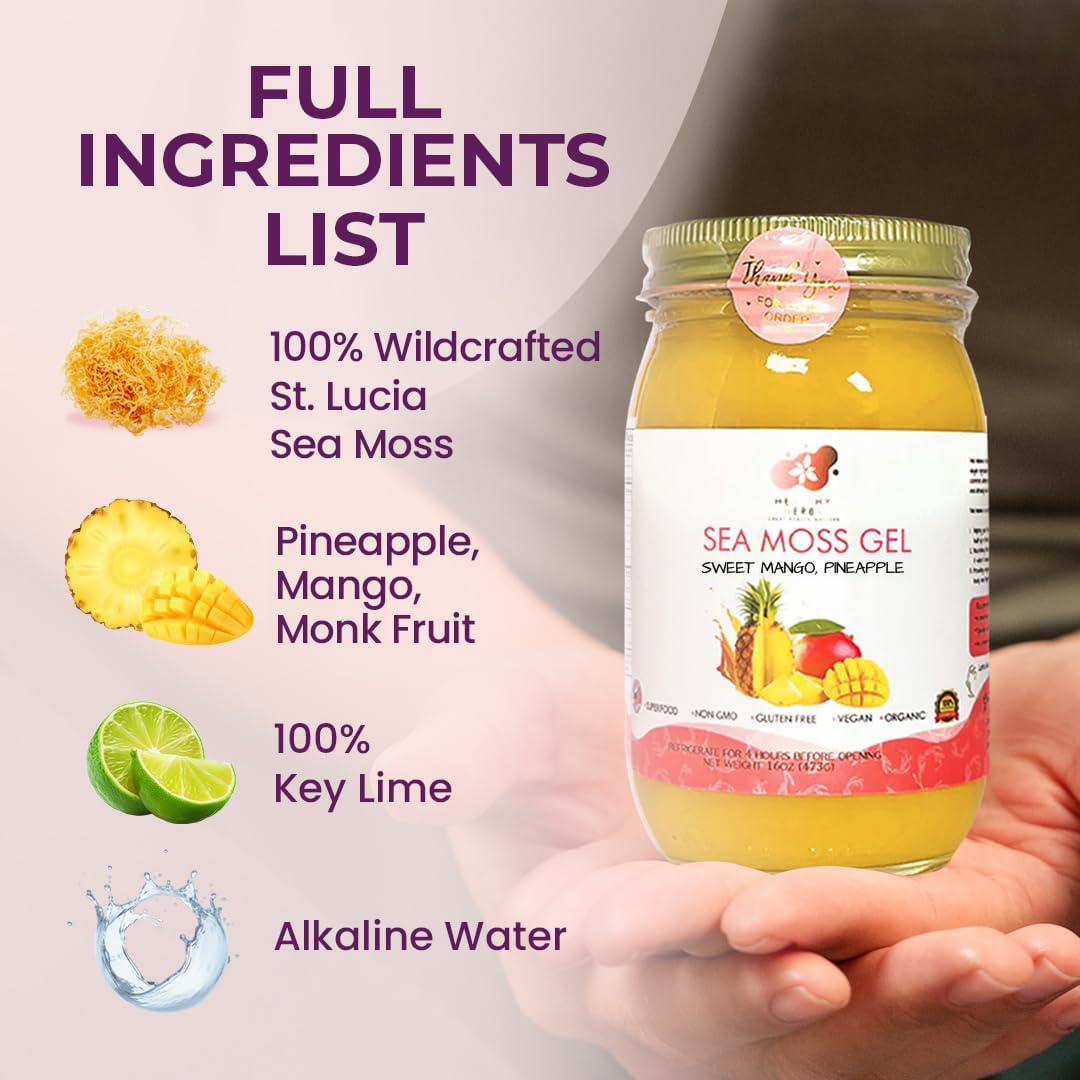Healthy Herbs sweet mango pineapple sea moss gel (16 oz) product image