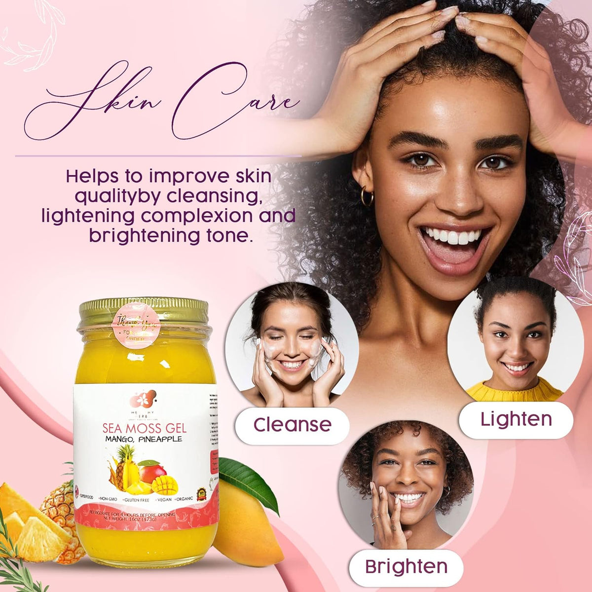 Healthy Herbs sweet mango pineapple sea moss gel (16 oz) product image