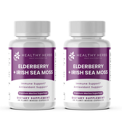 Healthy Herbs elderberry and Irish sea moss capsules product image