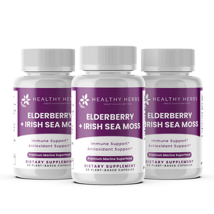 Healthy Herbs elderberry and Irish sea moss capsules product image