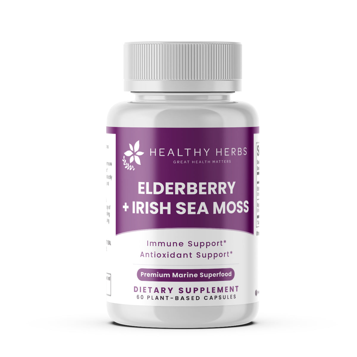 Healthy Herbs elderberry and Irish sea moss capsules product image