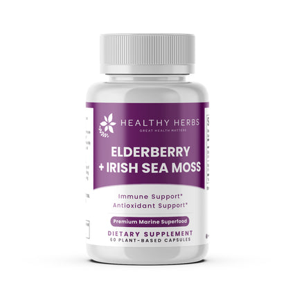 Healthy Herbs elderberry and Irish sea moss capsules product image
