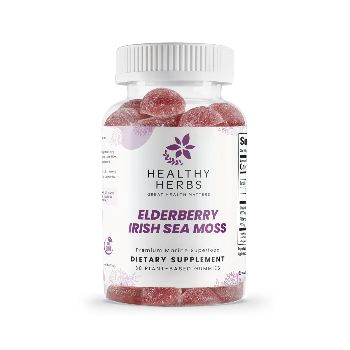 Healthy Herbs elderberry and Irish sea moss gummies product image