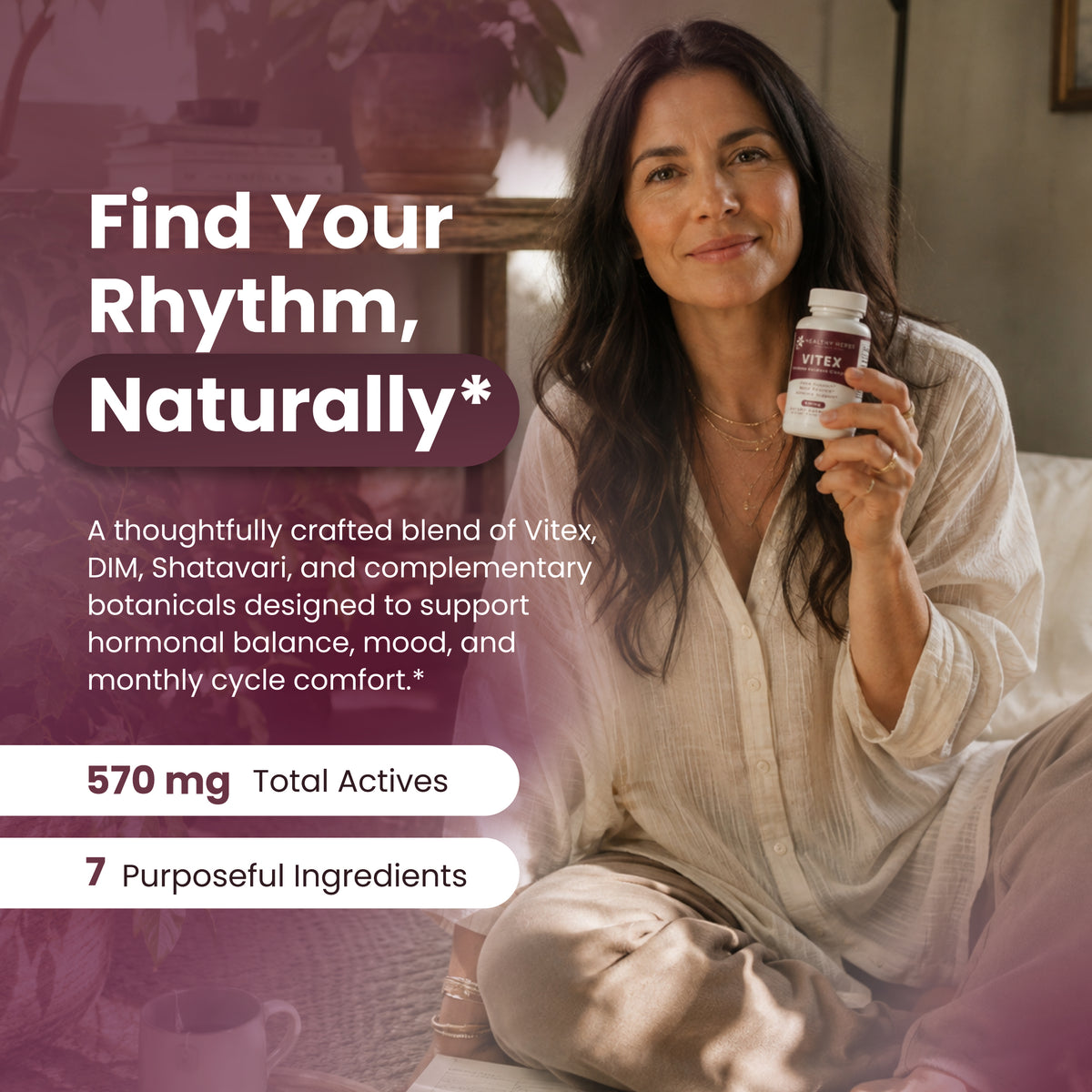 Healthy Herbs | Vitex DIM Shatavari Hormone Balance for Women* 570mg 60 Capsules