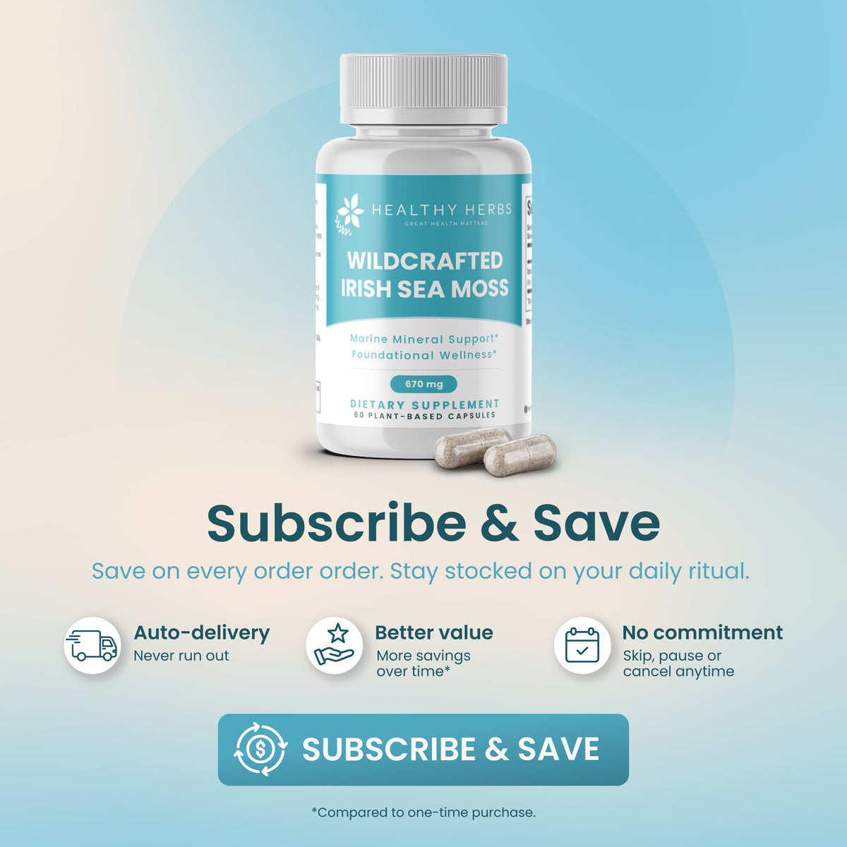 Healthy Herbs pure sea moss capsules 670mg product image