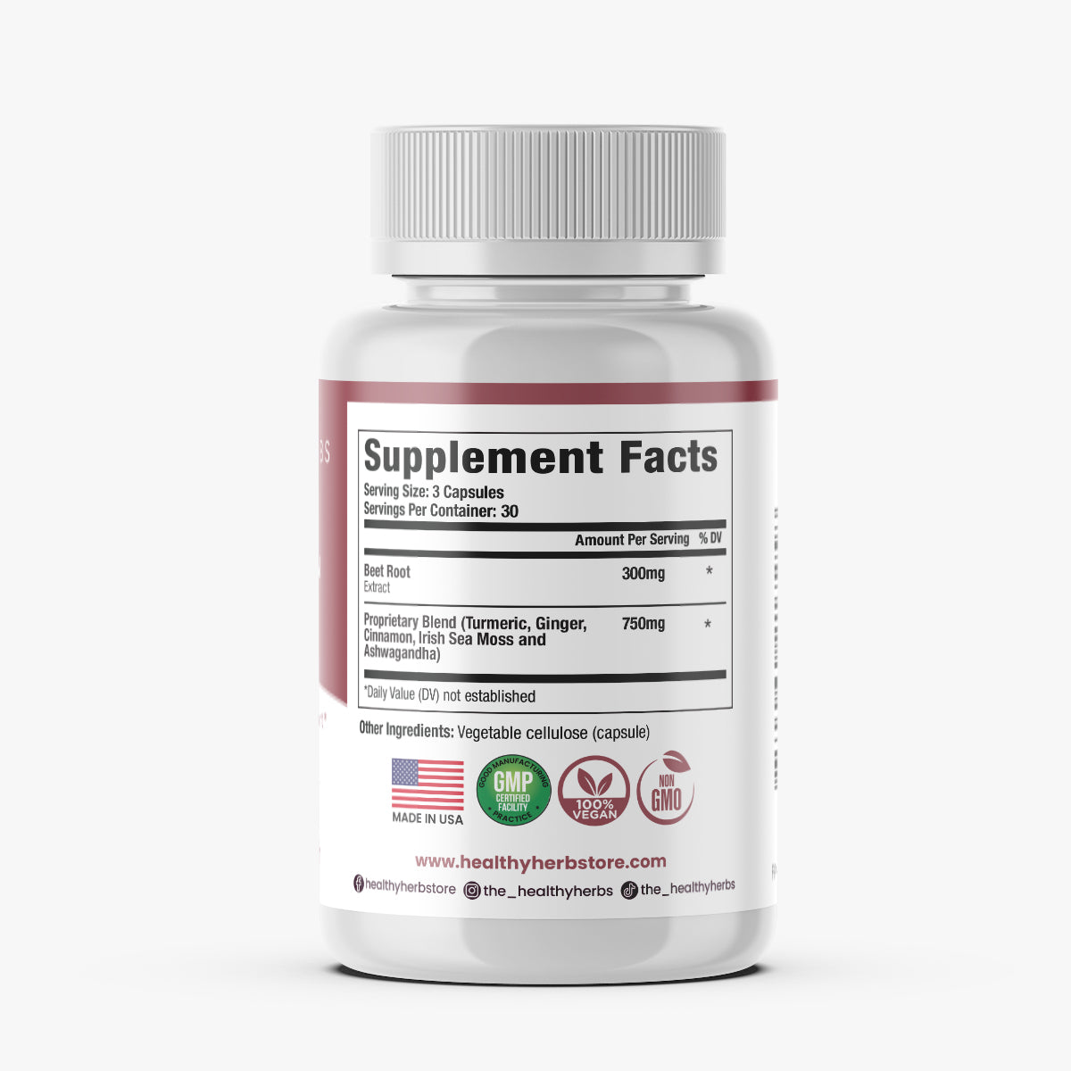 Healthy Herbs beet root, turmeric, ginger, cinnamon, sea moss extract, and ashwagandha product image