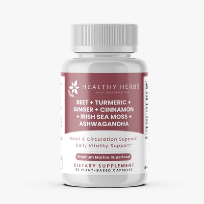 Healthy Herbs beet root, turmeric, ginger, cinnamon, sea moss extract, and ashwagandha product image