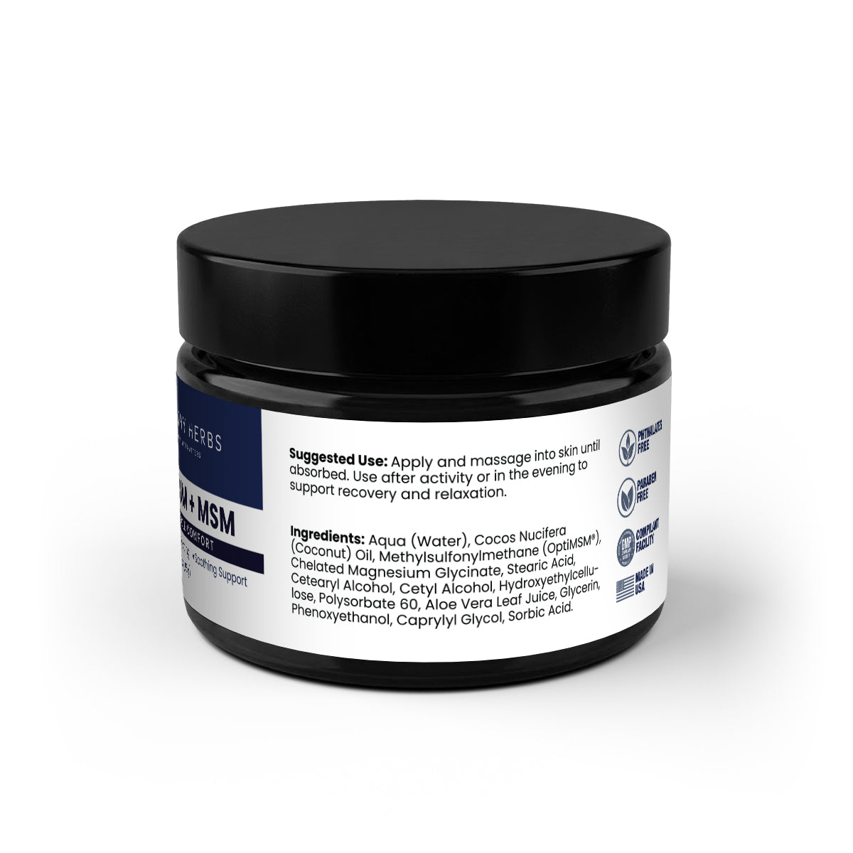 Healthy Herbs magnesium and MSM topical cream product image