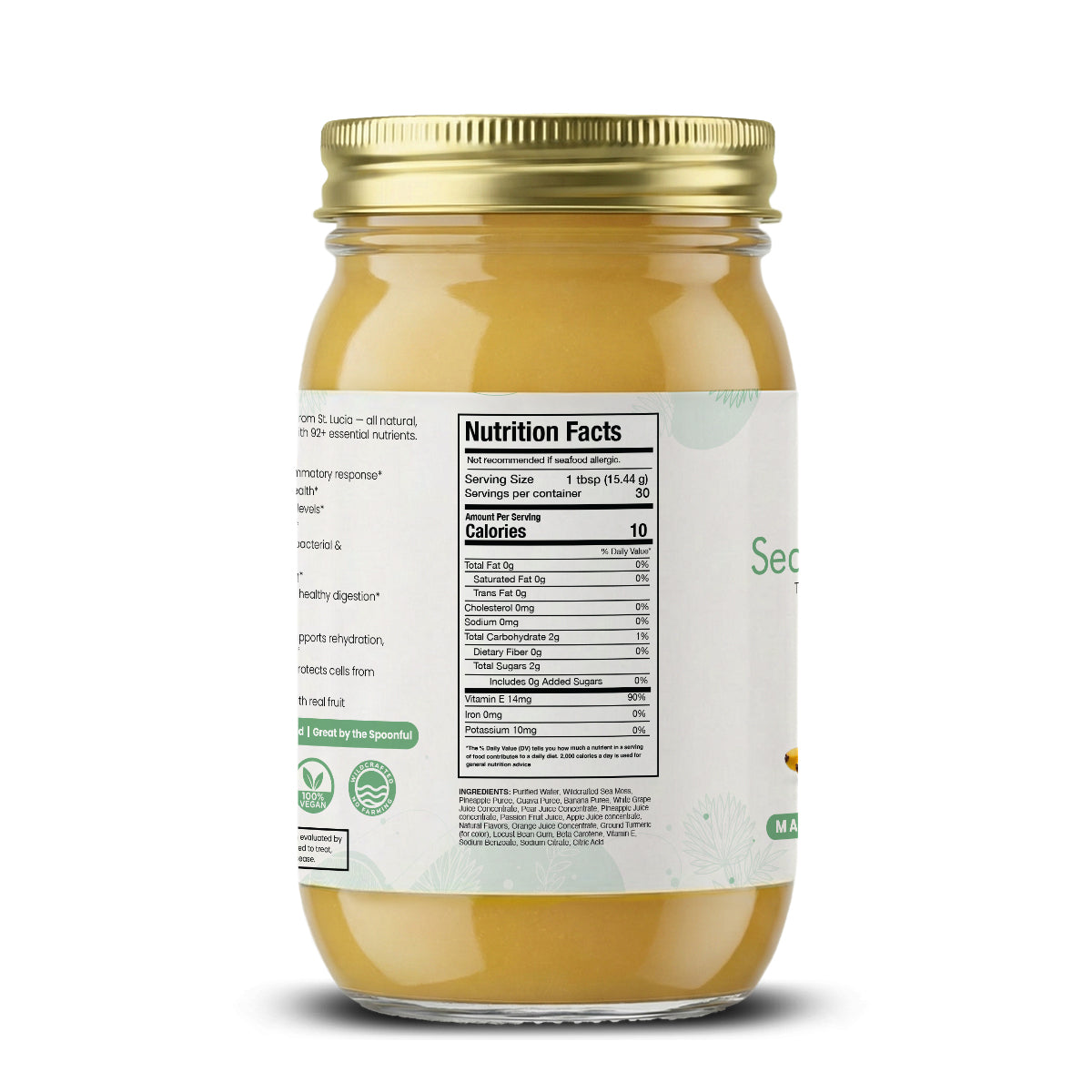 Tropical Sea Moss Gel 16oz | Wildcrafted & Vegan | Healthy Herbs Store