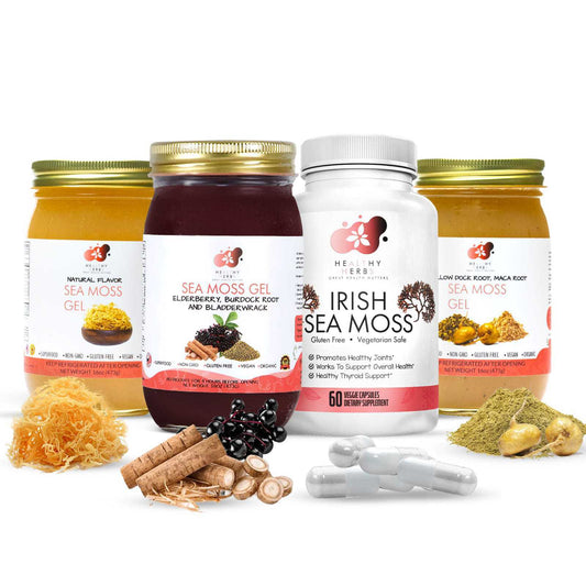 Healthy Herbs sea moss gel, yoni oils, feminine and herb products are made from 100% organic, plant based ingredients, vegan, gluten free, with no additives. Our sea moss gels are made from wildcrafted sea moss along the shorelines of Jamaica and St. Lucia