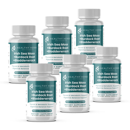 Healthy Herbs sea moss, burdock root, and bladderwrack capsules 900mg product image