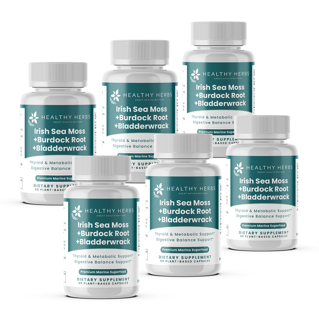 Healthy Herbs sea moss, burdock root, and bladderwrack capsules 900mg product image