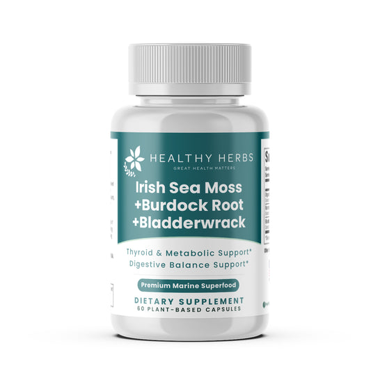 Healthy Herbs sea moss, burdock root, and bladderwrack capsules 900mg product image
