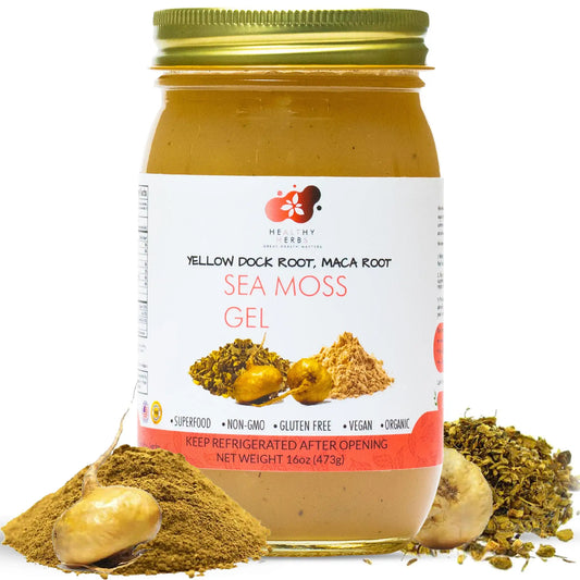 Healthy Herbs sea moss gel with yellow dock and maca root (16 oz)