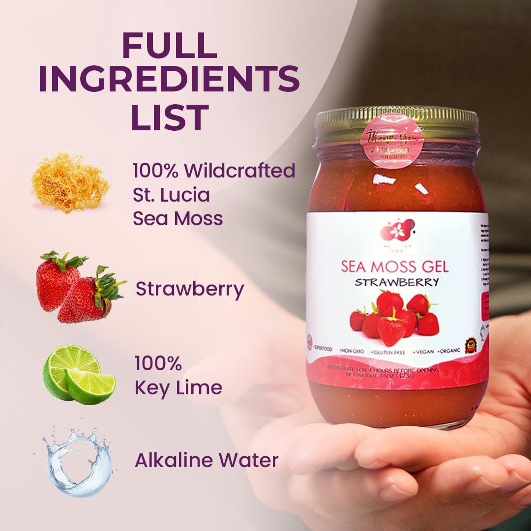 Healthy Herbs strawberry sea moss gel (16 oz) product image