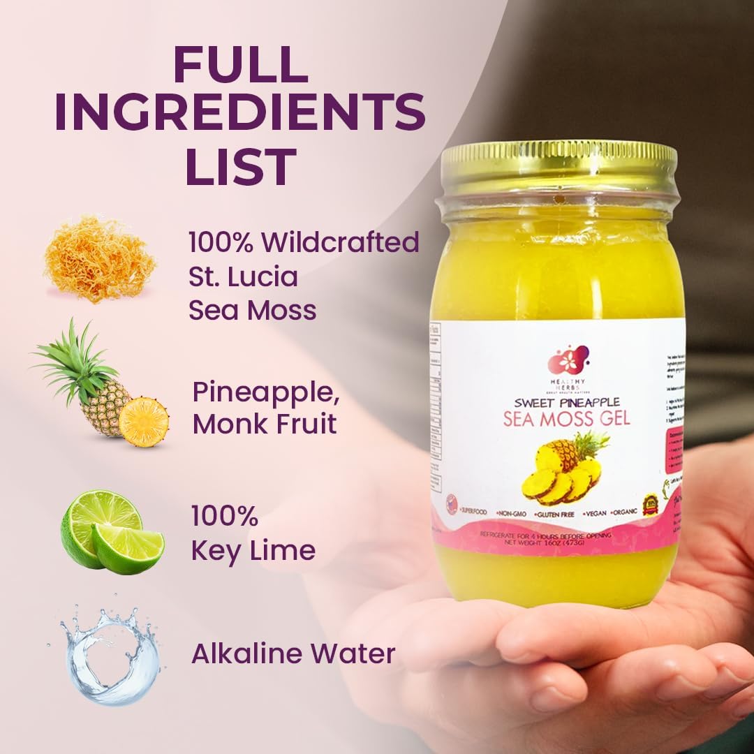 Healthy Herbs sweet pineapple sea moss gel (16 oz) product image